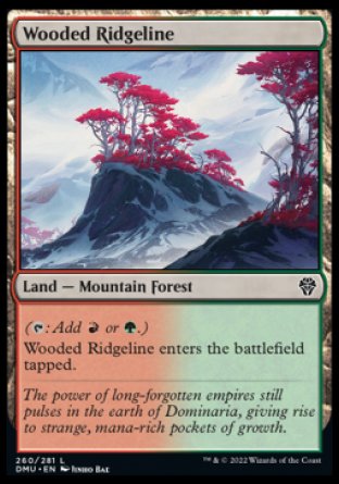 (260) Magic The Gathering Dominaria United Single: Wooded Ridgeline  Common