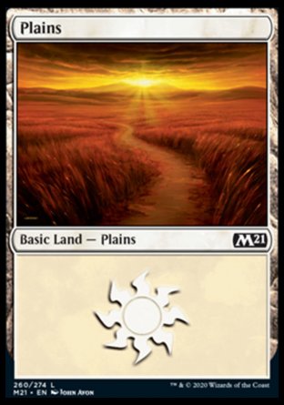 (260) Magic The Gathering Core 2021 Single: Plains (V.1)  Land