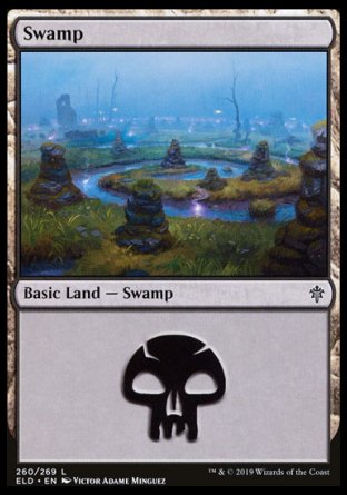 (260/269) Magic The Gathering Throne of Eldraine Single: Swamp (V.3) Holo Land
