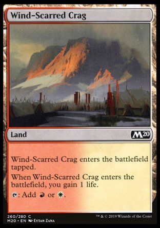 (260/280) Magic The Gathering Core 2020 Single: Wind-Scarred Crag Holo Common