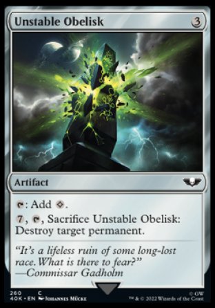 (260) Magic The Gathering Universes Beyond: Warhammer 40000 Single: Unstable Obelisk  Common