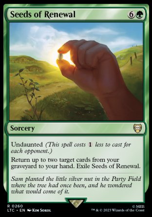 (260) Magic The Gathering Commander: The Lord of the Rings: Tales of Middle-earth Single: Seeds of Renewal  Rare