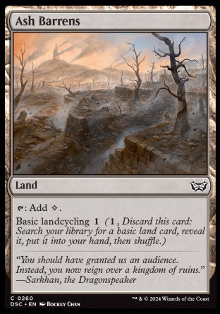 (260) Magic The Gathering Commander: Duskmourn: House of Horror Single: Ash Barrens  Common