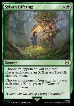 (261) Magic The Gathering Commander: The Lord of the Rings: Tales of Middle-earth Single: Sylvan Offering  Rare