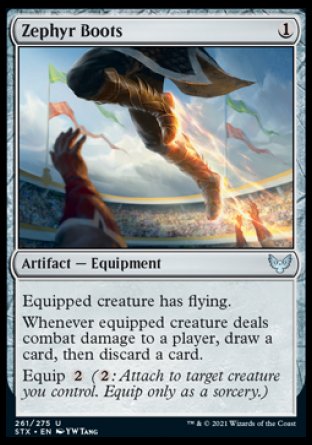 (261) Magic The Gathering Strixhaven: School of Mages Single: Zephyr Boots Holo Uncommon