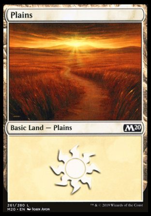 (261/280) Magic The Gathering Core 2020 Single: Plains (V.1) Holo Land