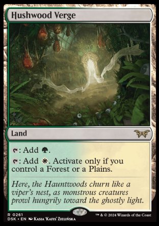 (261) Magic The Gathering Duskmourn: House of Horror Single: Hushwood Verge Holo Rare