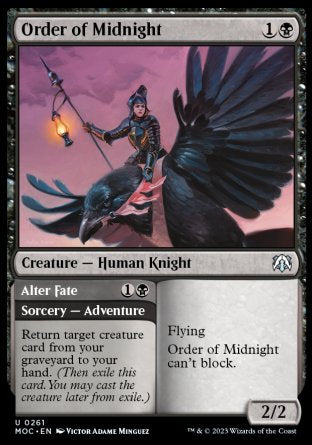 (261) Magic The Gathering Commander: March of the Machine Single: Order of Midnight // Alter Fate  Uncommon