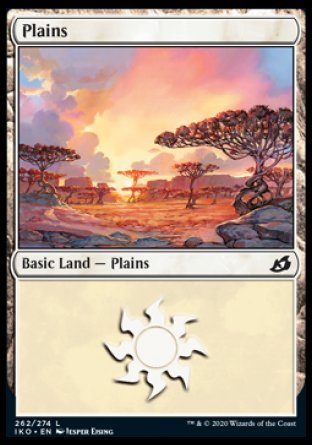 (262/274) Magic The Gathering Ikoria: Lair of Behemoths Single: Plains (V.3) Holo Land