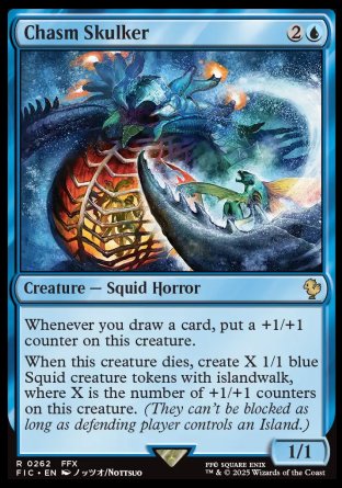 (262) Magic The Gathering Commander: Magic: The Gathering - FINAL FANTASY: Collector's Edition Single: Chasm Skulker Holo Rare