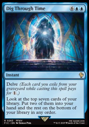 (263) Magic The Gathering Commander: Magic: The Gathering - FINAL FANTASY: Collector's Edition Single: Dig Through Time Holo Rare