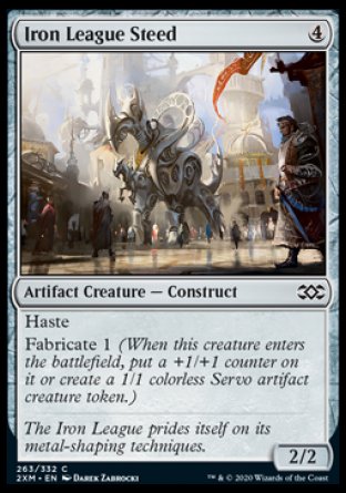 (263/332) Magic The Gathering Double Masters Single: Iron League Steed Holo Common