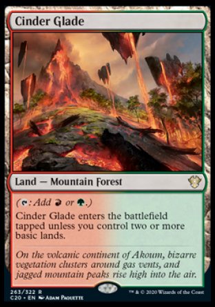(263/322) Magic The Gathering Commander: Ikoria Single: Cinder Glade  Rare