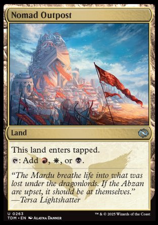 (263) Magic The Gathering Tarkir: Dragonstorm Single: Nomad Outpost Holo Uncommon