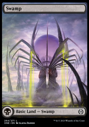(264) Magic The Gathering Phyrexia: All Will Be One Single: Swamp (V.1) Holo Land