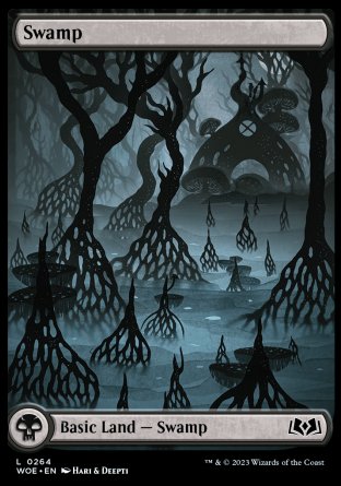 (264) Magic The Gathering Wilds of Eldraine Single: Swamp (V.1) Holo Land