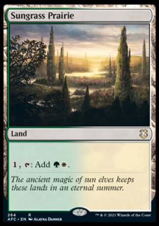 (264) Magic The Gathering Commander: Adventures in the Forgotten Realms Single: Sungrass Prairie  Rare