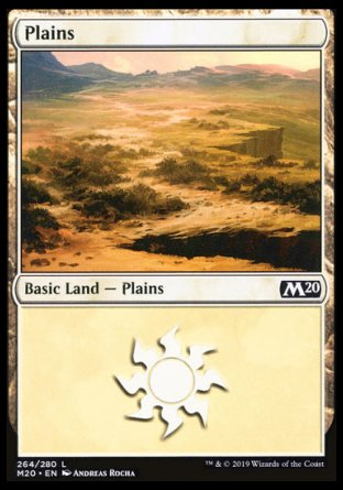 (264/280) Magic The Gathering Core 2020 Single: Plains (V.4) Holo Land