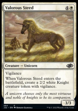 (264) Magic The Gathering Jumpstart 2022 Single: Valorous Steed  Common
