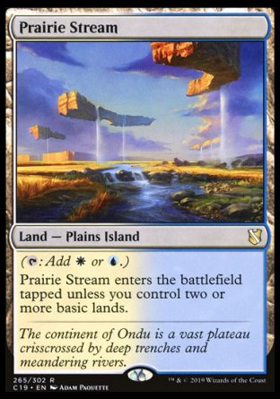 (265) Magic The Gathering Commander 2019 Single: Prairie Stream  Rare
