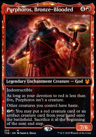 (265) Magic The Gathering Theros Beyond Death: Extras Single: Purphoros, Bronze-Blooded Holo Mythic