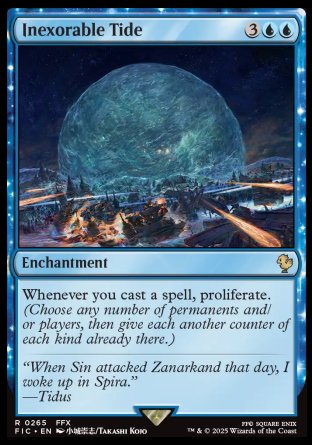 (265) Magic The Gathering Commander: Magic: The Gathering - FINAL FANTASY: Collector's Edition Single: Inexorable Tide Holo Rare