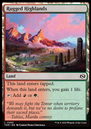 (265) Magic The Gathering Tarkir: Dragonstorm Single: Rugged Highlands  Common