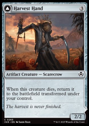 (265) Magic The Gathering Innistrad Remastered Single: Harvest Hand / Scrounged Scythe Holo Common