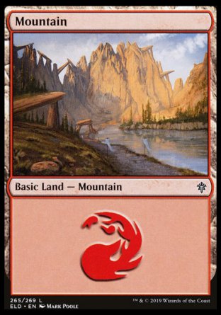 (265/269) Magic The Gathering Throne of Eldraine Single: Mountain (V.4) Holo Land