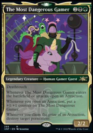(266) Magic The Gathering Unfinity: Extras Single: The Most Dangerous Gamer (V.1) Holo Rare