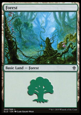 (266/269) Magic The Gathering Throne of Eldraine Single: Forest (V.1) Holo Land