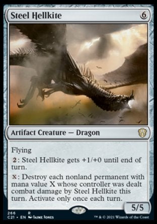 (266) Magic The Gathering Commander: Strixhaven Single: Steel Hellkite Holo Rare