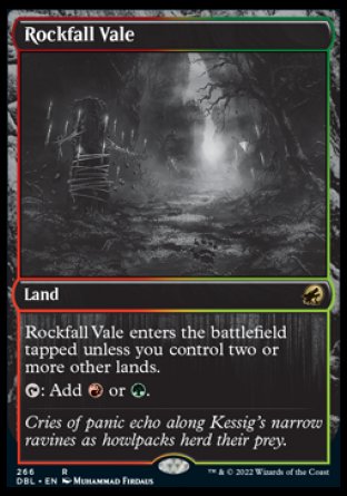 (266) Magic The Gathering Innistrad: Double Feature Single: Rockfall Vale Holo Rare