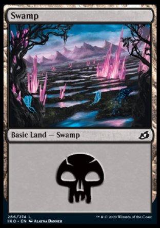 (266/274) Magic The Gathering Ikoria: Lair of Behemoths Single: Swamp (V.1) Holo Land
