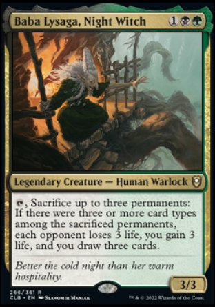 (266) Magic The Gathering Commander Legends: Battle for Baldur's Gate Single: Baba Lysaga, Night Witch  Rare