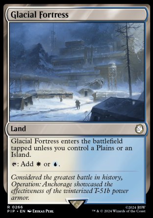 (266) Magic The Gathering Universes Beyond: Fallout Single: Glacial Fortress  Holo Rare