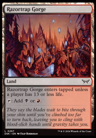 (267) Magic The Gathering Duskmourn: House of Horror Single: Razortrap Gorge  Common