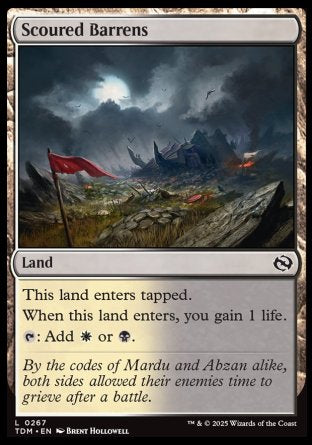 (267) Magic The Gathering Tarkir: Dragonstorm Single: Scoured Barrens  Common