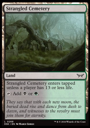(268) Magic The Gathering Duskmourn: House of Horror Single: Strangled Cemetery  Common