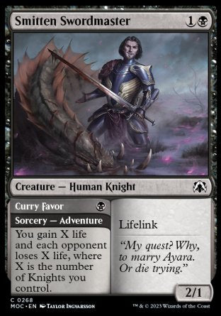 (268) Magic The Gathering Commander: March of the Machine Single: Smitten Swordmaster // Curry Favor  Common