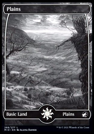 (268) Magic The Gathering Innistrad: Midnight Hunt Single: Plains (V.1) Holo Land
