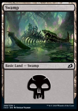 (268/274) Magic The Gathering Ikoria: Lair of Behemoths Single: Swamp (V.3) Holo Land