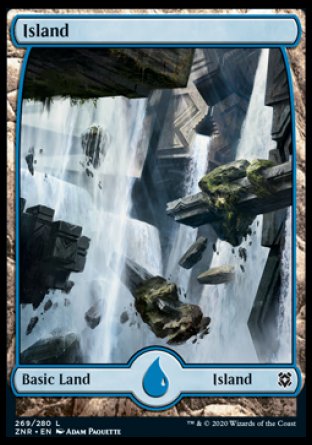 (269/280) Magic The Gathering Zendikar Rising Single: Island (V.1) Holo Land