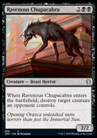 (269) Magic The Gathering Jumpstart Single: Ravenous Chupacabra  Uncommon
