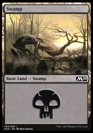 (269/280) Magic The Gathering Core 2020 Single: Swamp (V.1) Holo Land