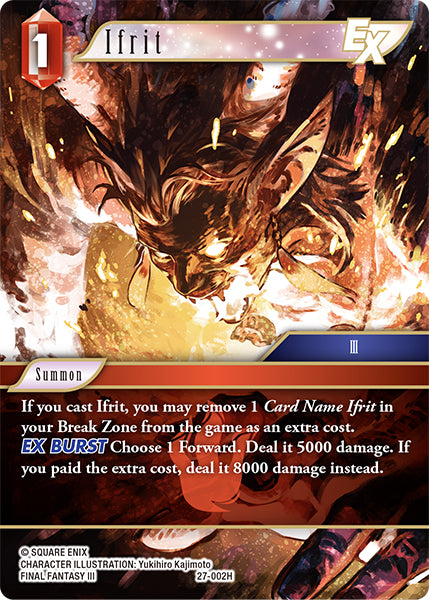 (002) Final Fantasy TCG Journey of Discovery Single: Ifrit (27-002) (V.1)  Hero