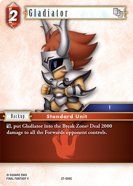 (008) Final Fantasy TCG Journey of Discovery Single: Gladiator (27-008)  Common