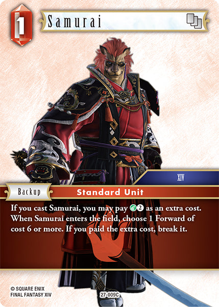(009) Final Fantasy TCG Journey of Discovery Single: Samurai (27-009)  Common