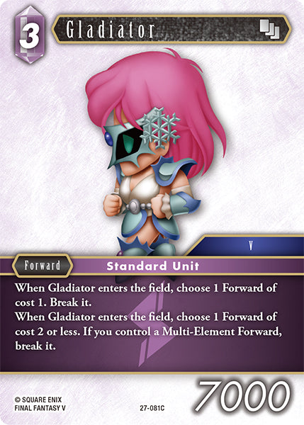 (081) Final Fantasy TCG Journey of Discovery Single: Gladiator (27-081)  Common