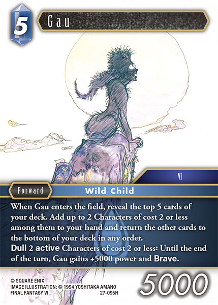 (095) Final Fantasy TCG Journey of Discovery Single: Gau (27-095)  Hero